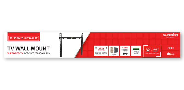 Superior Electronics SUPSTV002 32-55 Fixed Ultra Flat - TV muurbeugel