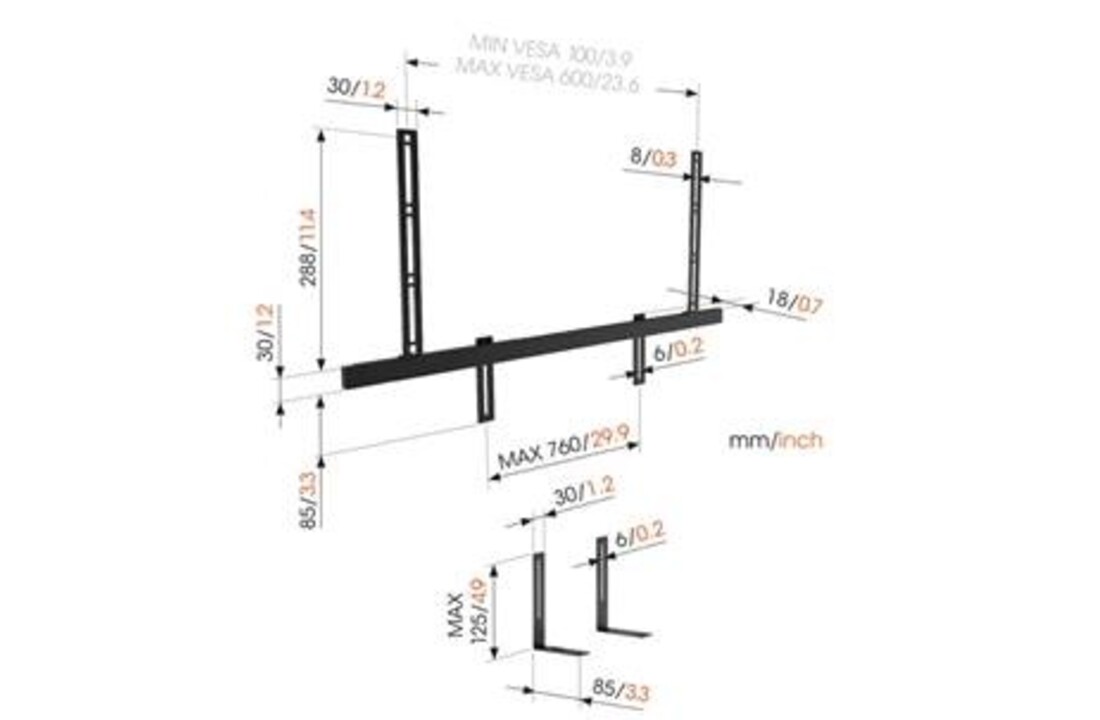Vogel's SOUND 3550 - Muurbeugel
