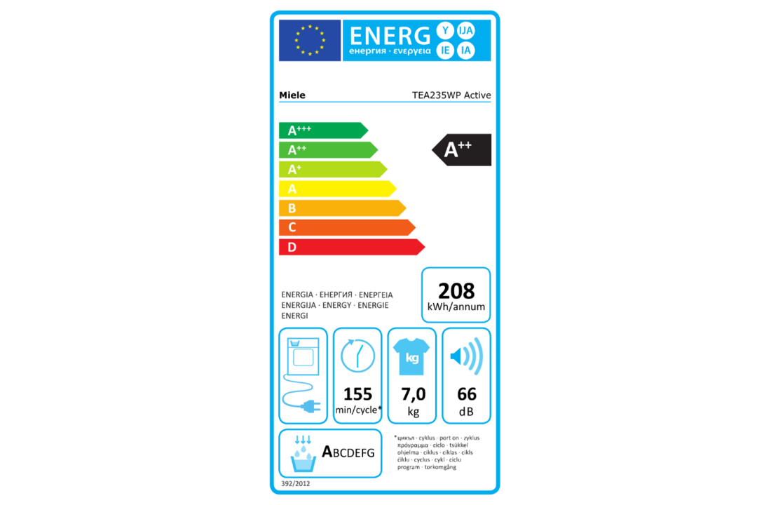 Miele TEA235WP Active - Warmtepompdroger