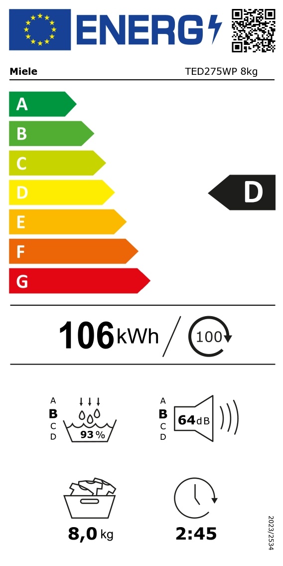 Miele TED 275 WP - Warmtepompdroger