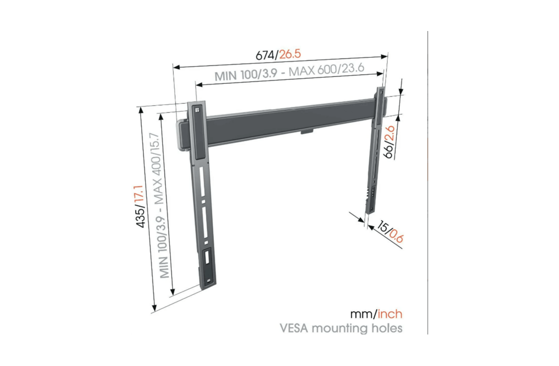 Vogel's TVM 5605 40 -100 inch zwart Platte tv-beugel - TV muurbeugel