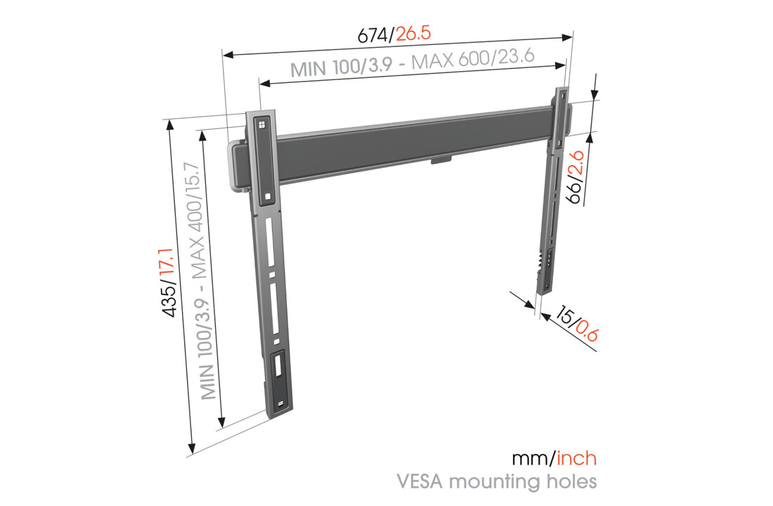Vogel's TVM 5605 40 -100 inch zwart Platte tv-beugel - TV muurbeugel