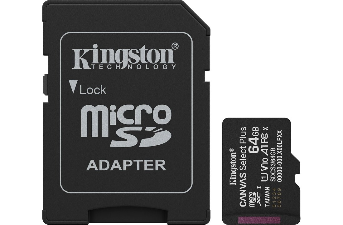 Kingston Canvas Select Plus Gen. 3 microSDXC 64GB - Micro SD kaart