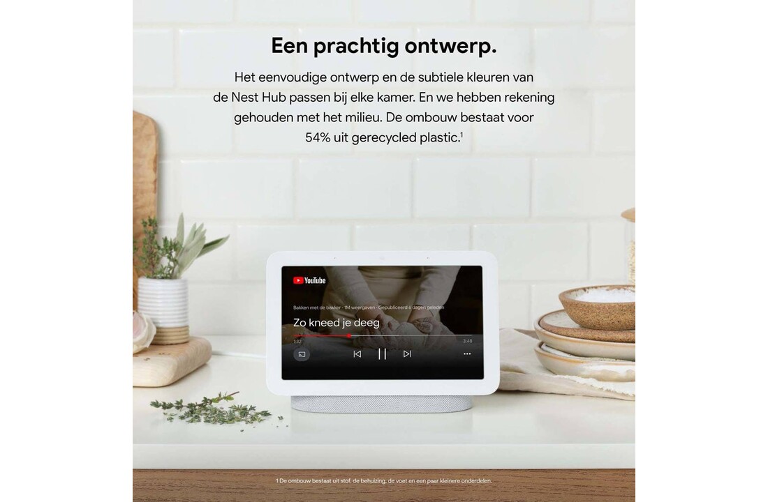 Google Nest Hub 2 Chalk (GA01331-FR) - Smart Home systeem