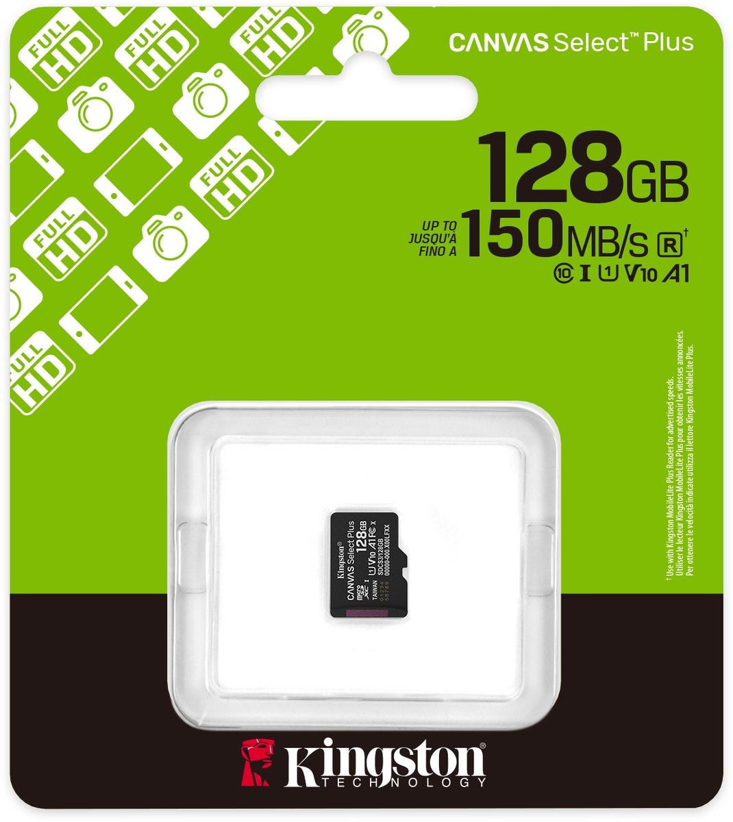 Kingston Canvas Select Plus Gen. 3 microSDXC 128GB - Micro SD kaart