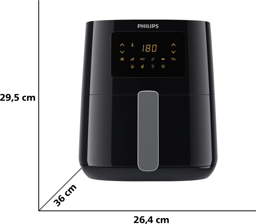 Philips digitale Airfryer HD9252/70 zwart - Hetelucht friteuse.