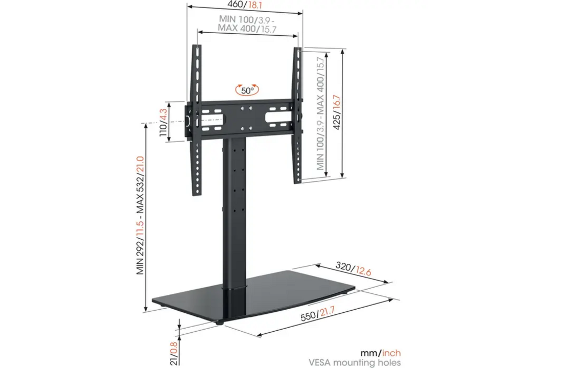 Vogel's MS3085 TV tafelstandaard - TV muurbeugel