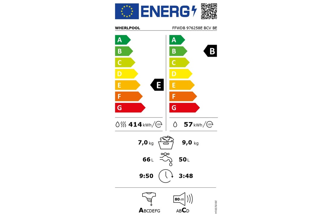 Whirlpool FFWDB 976258E BCV BE - Was-droogcombinatie