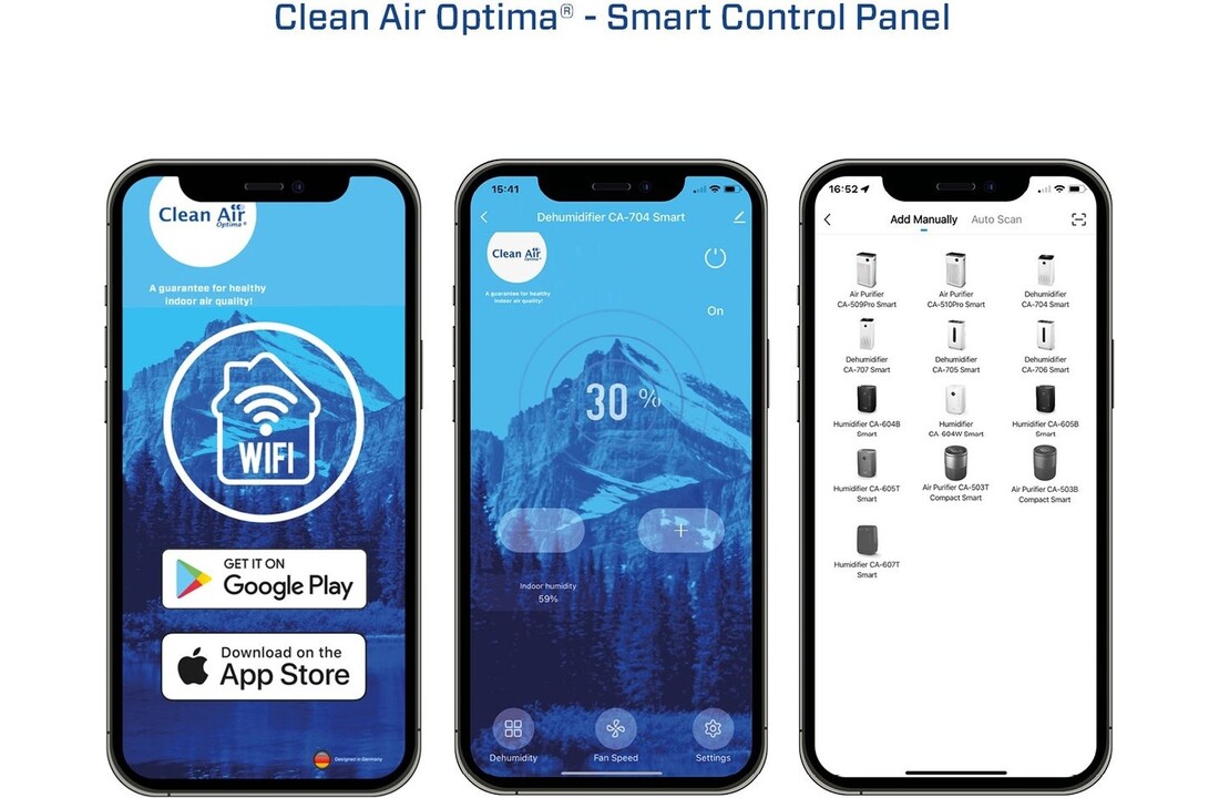 Clean Air Optima CA-704 Smart Wit/zwart - Luchtontvochtiger