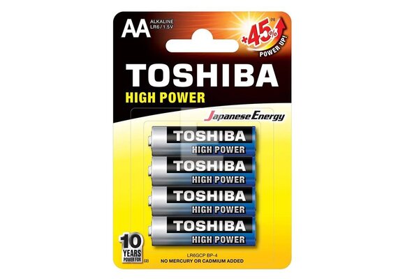 Toshiba High Power AA 1.5V 4 stuks