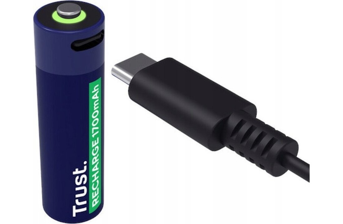 Trust USB-C oplaadbare AA-batterijen