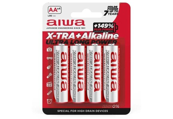 Aiwa X-TRA+ AA Alkaline AALR6 (4 stuks)
