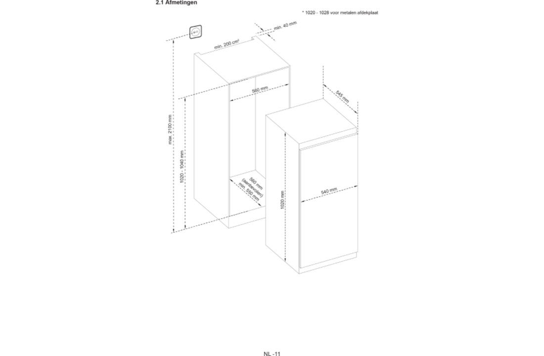 Exquisit EKS180-V-060E - Inbouw koelkast