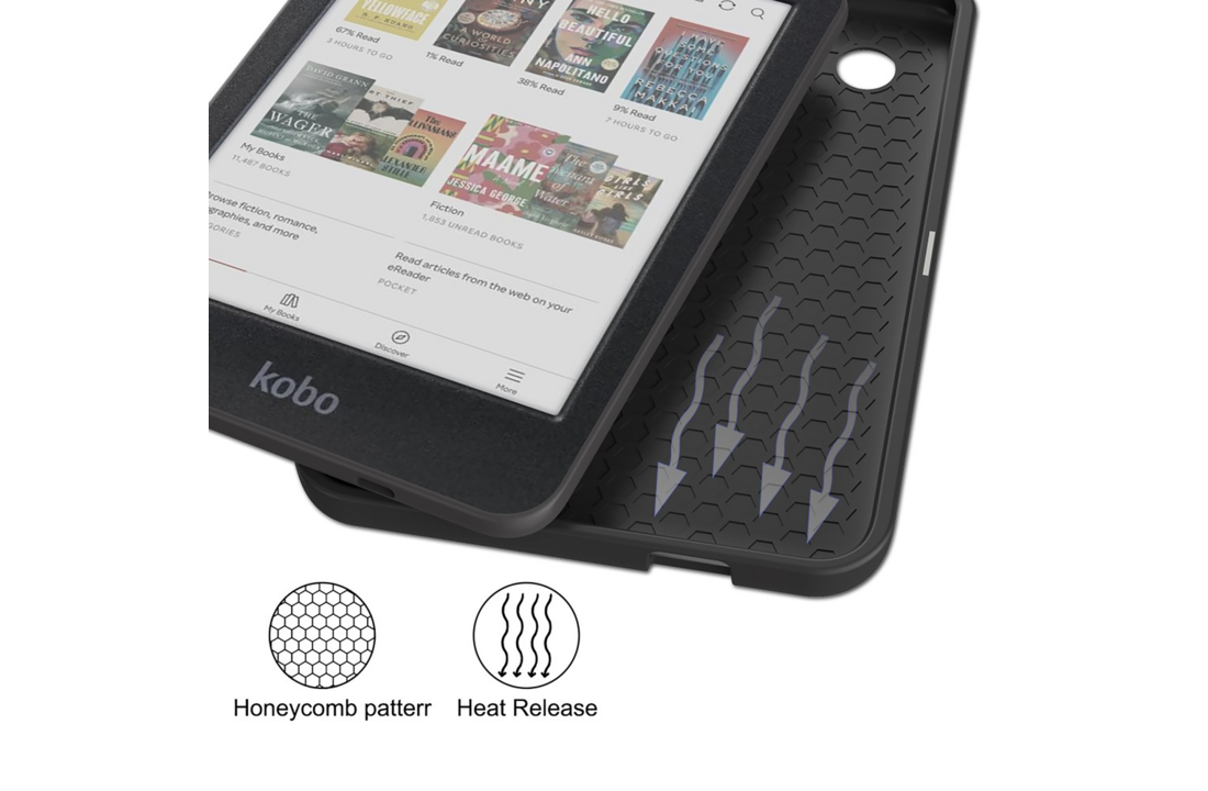 Just in Case Kobo Clara Folio Case Zwart - Beschermhoes