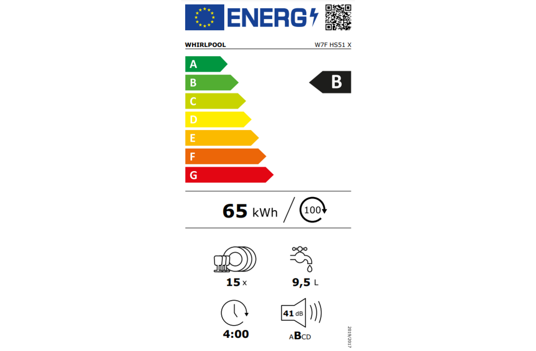 Whirlpool W7F HS51 X - Vrijstaande vaatwasser