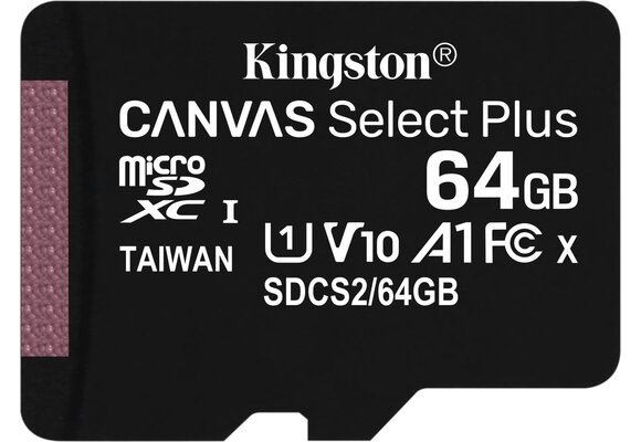 Kingston Canvas Select Plus microSDXC 64GB - Micro SD kaart