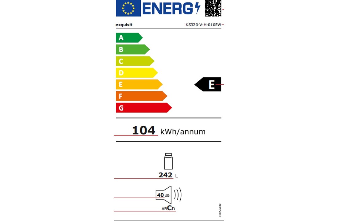 Exquisit KS320-V-H-010EW - Vrijstaande koelkast