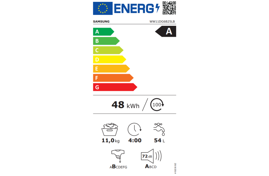 Samsung WW11DG6B25LB 6000-Serie SuperSpeed - Wasmachine