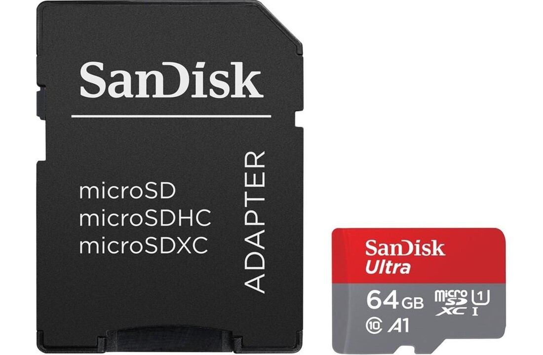 Sandisk Ultra microSDXC 64GB + SD-adapter - Geheugenkaart