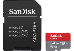 Sandisk Ultra microSDXC 64GB + SD-adapter - Geheugenkaart