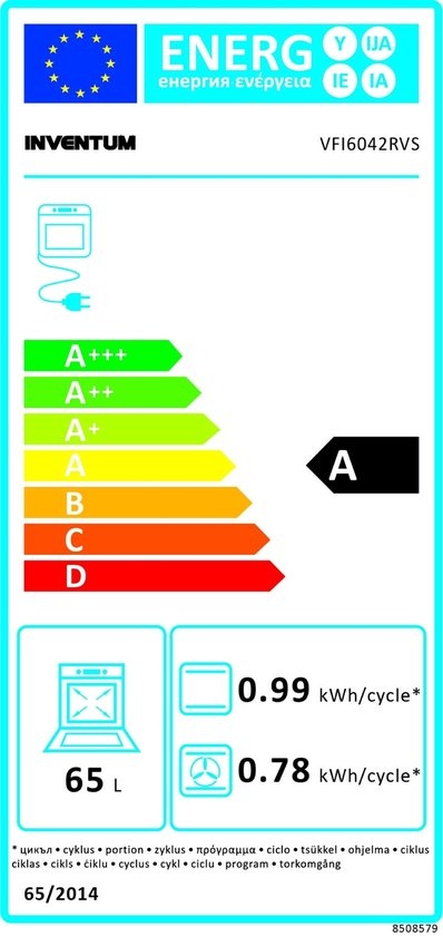 Inventum VFI6042RVS  - Inductiefornuis
