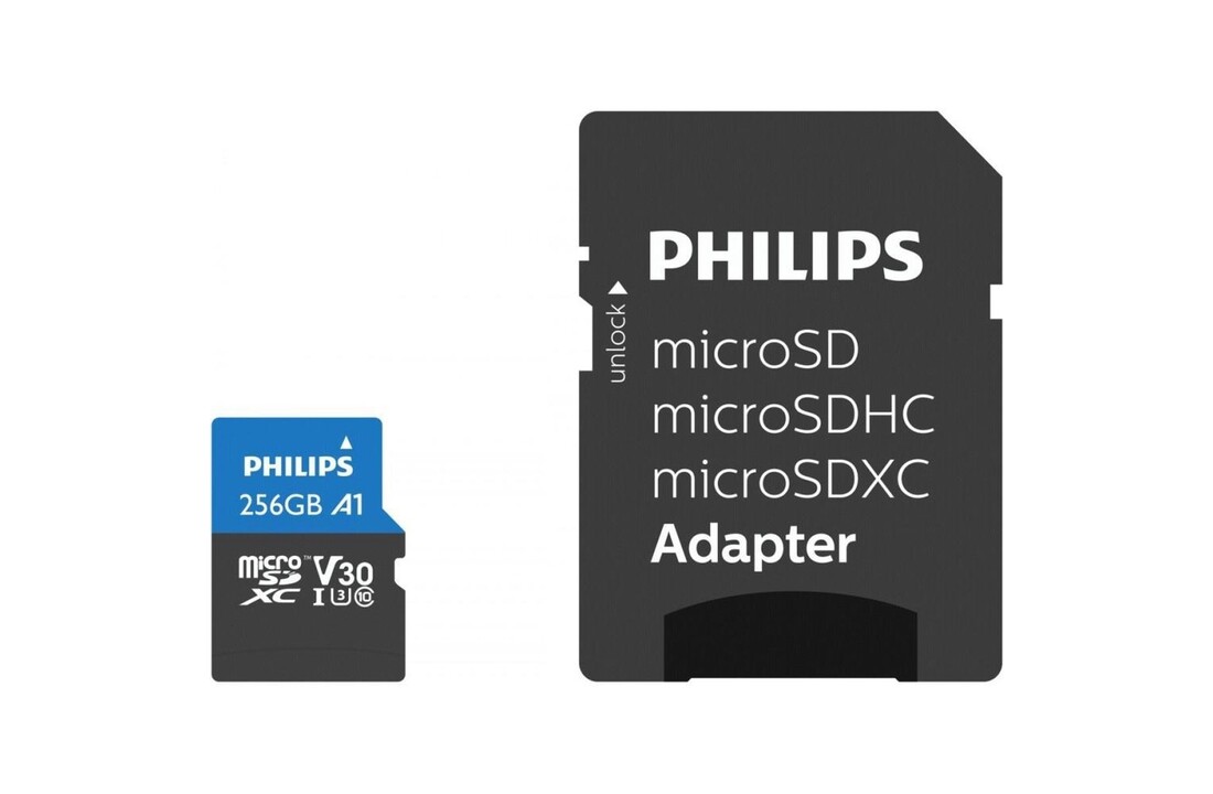 Philips MicroSDXC UHS-I U3 Kaart 256GB - Micro SD kaart