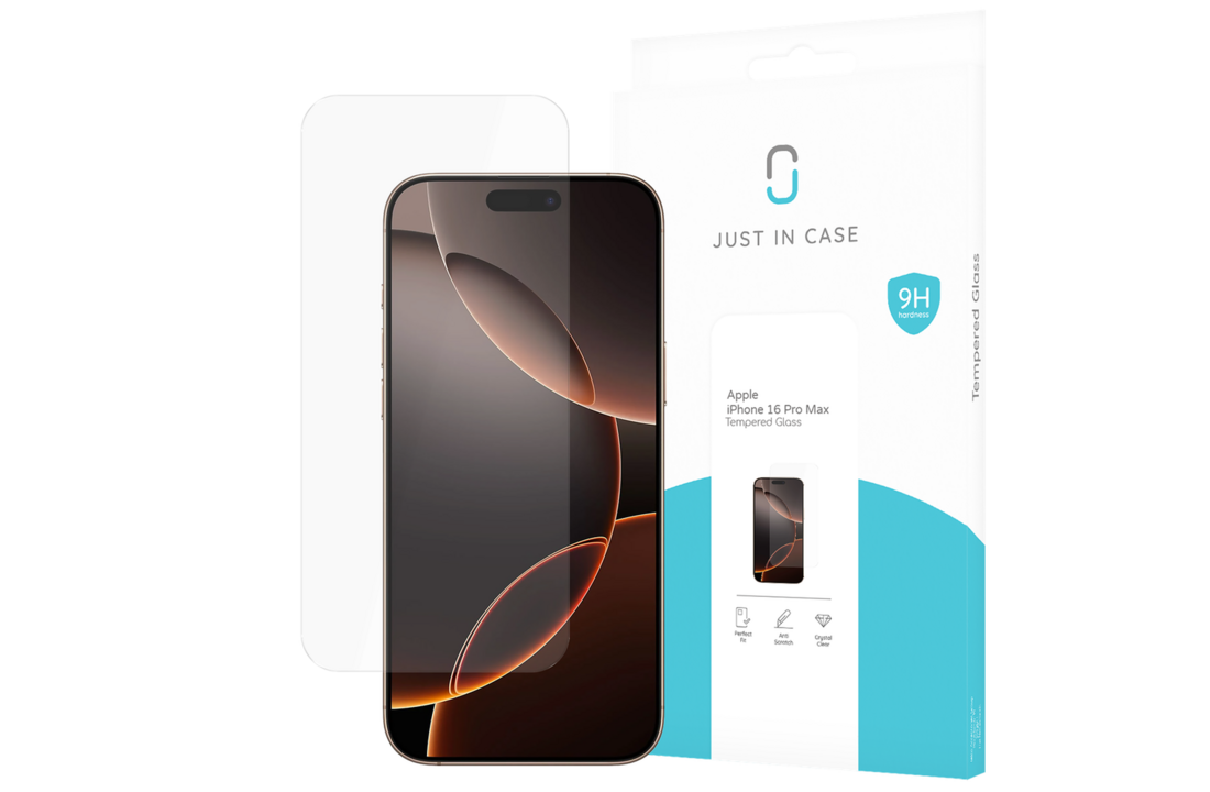 Just in Case Apple iPhone 16 Pro Max Tempered Glass - Screenprotector