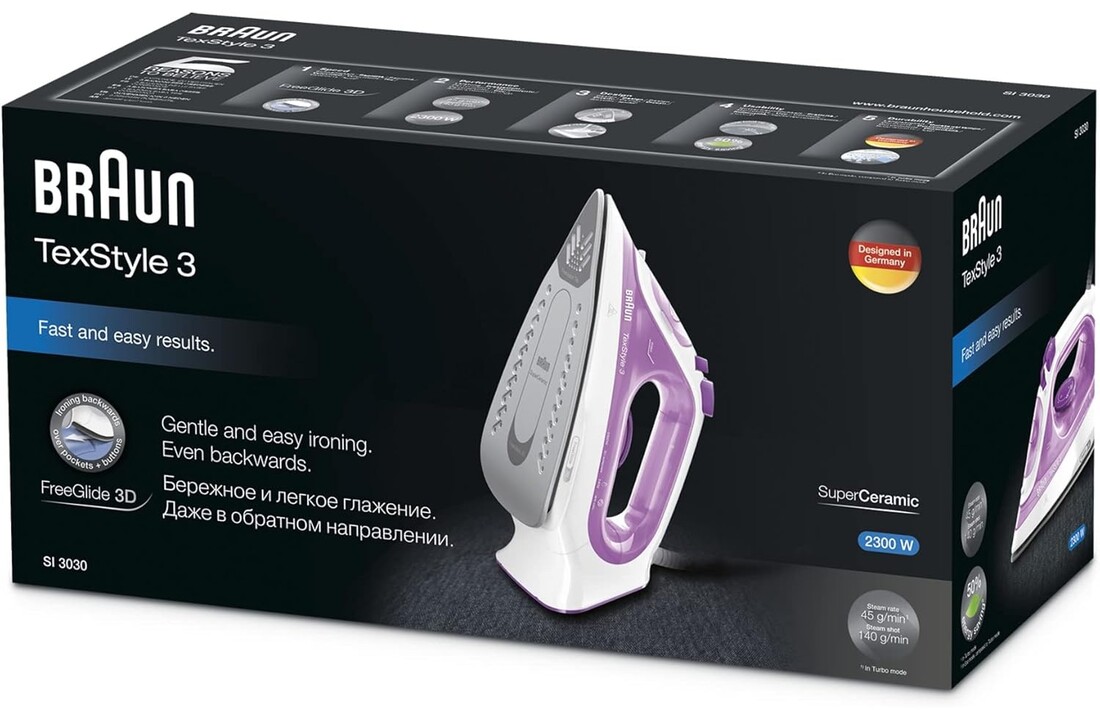 Braun TexStyle 3 SI 3030 PU - Stoomstrijkijzer