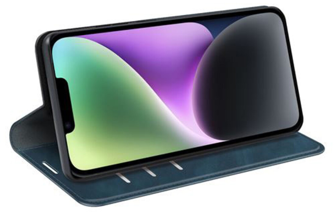 Just in Case Wallet Magnetic hoesje Blauw voor iPhone 14 - Telefoonhoesje