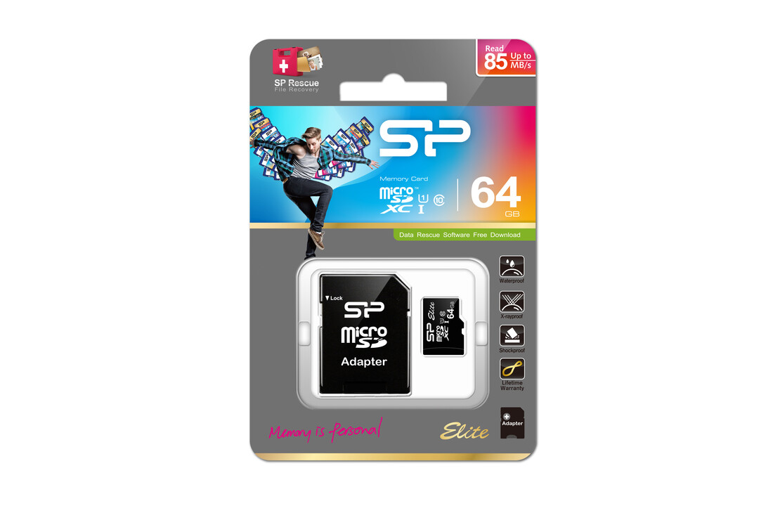 Silicon Power Elite 64GB Micro SDHC geheugenkaart - Micro SD kaart