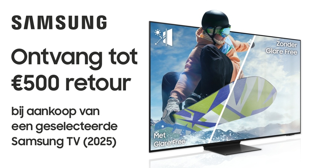 Tot €500 retour bij een geselecteerde Samsung TV (2025)