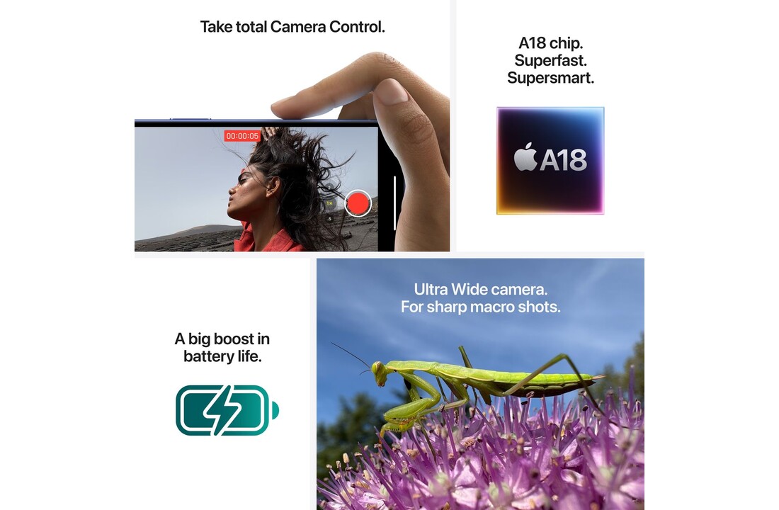 Apple iPhone 16 256GB Wit - Mobiele telefoon