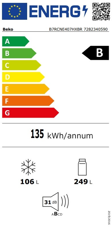 Beko B7RCNE407HXBR - Koel-vriescombinatie