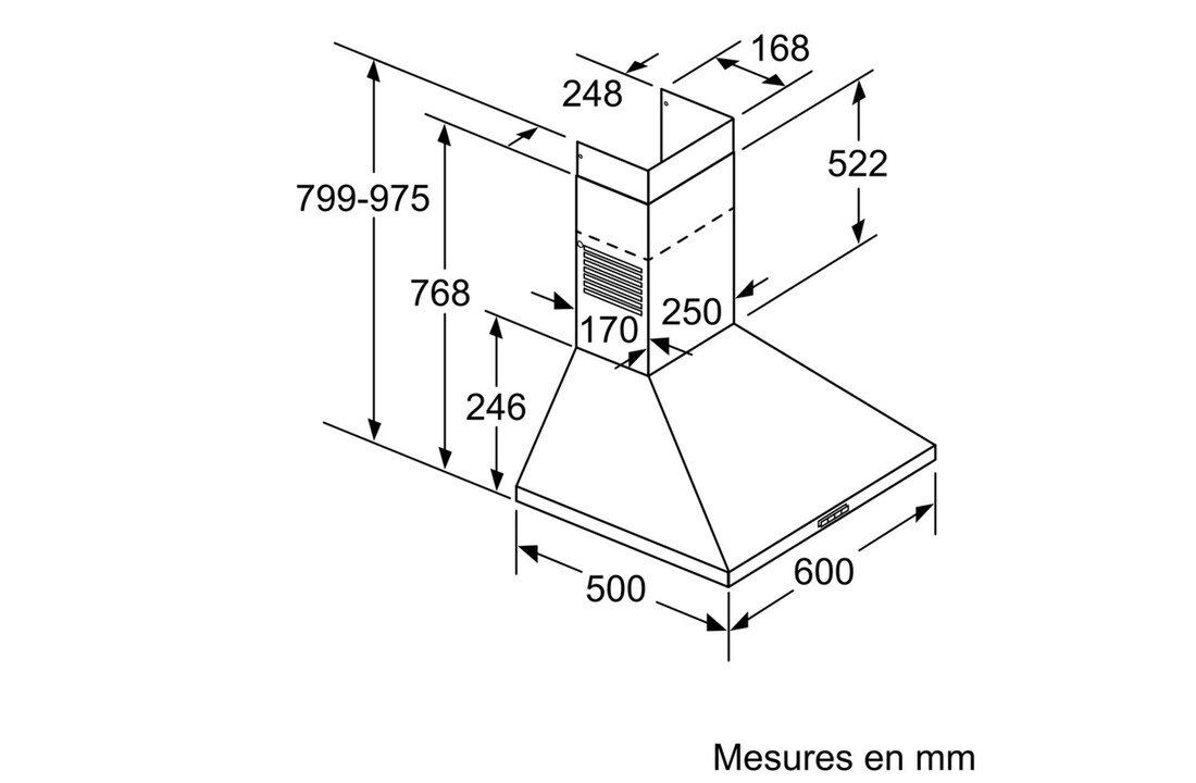 Bosch DWP64BC50 - Wandschouw afzuigkap