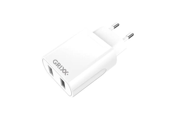 Grixx Power Adapter 220V dubbele USB-oplader