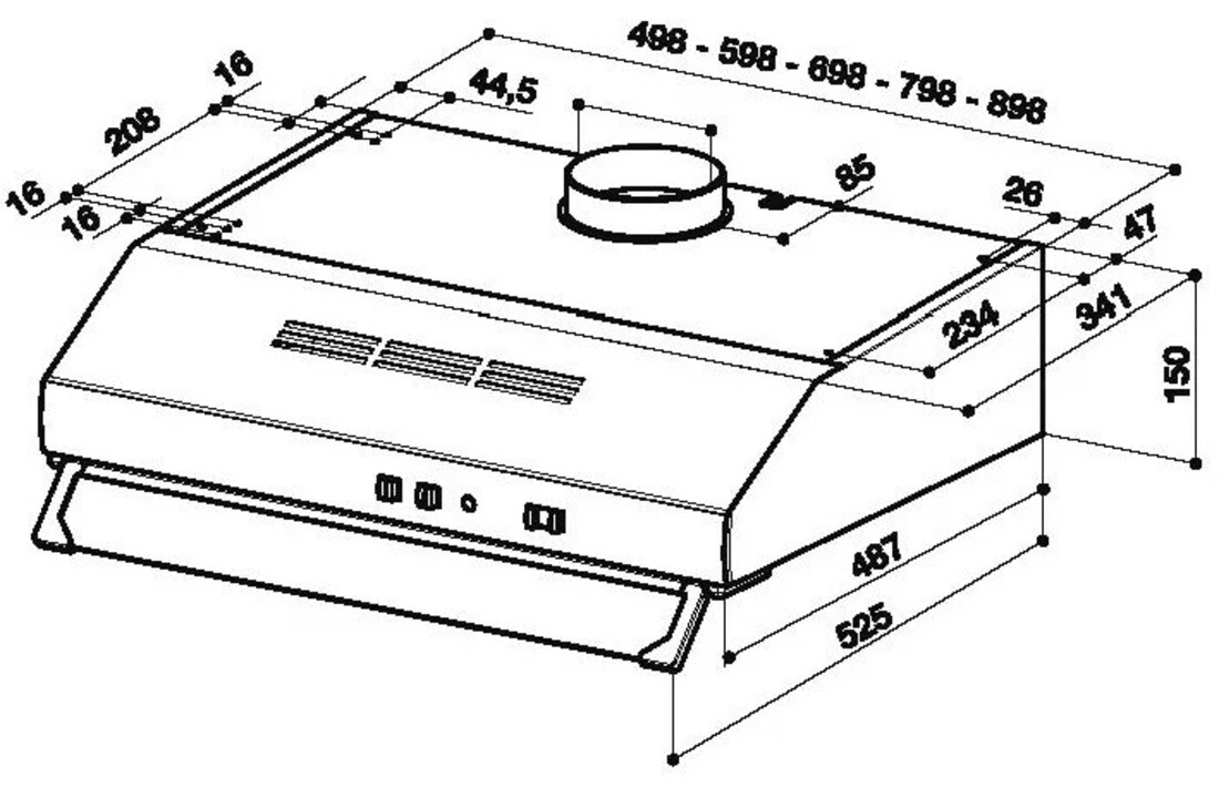Beko CFB 6432 XG - Onderbouw afzuigkap