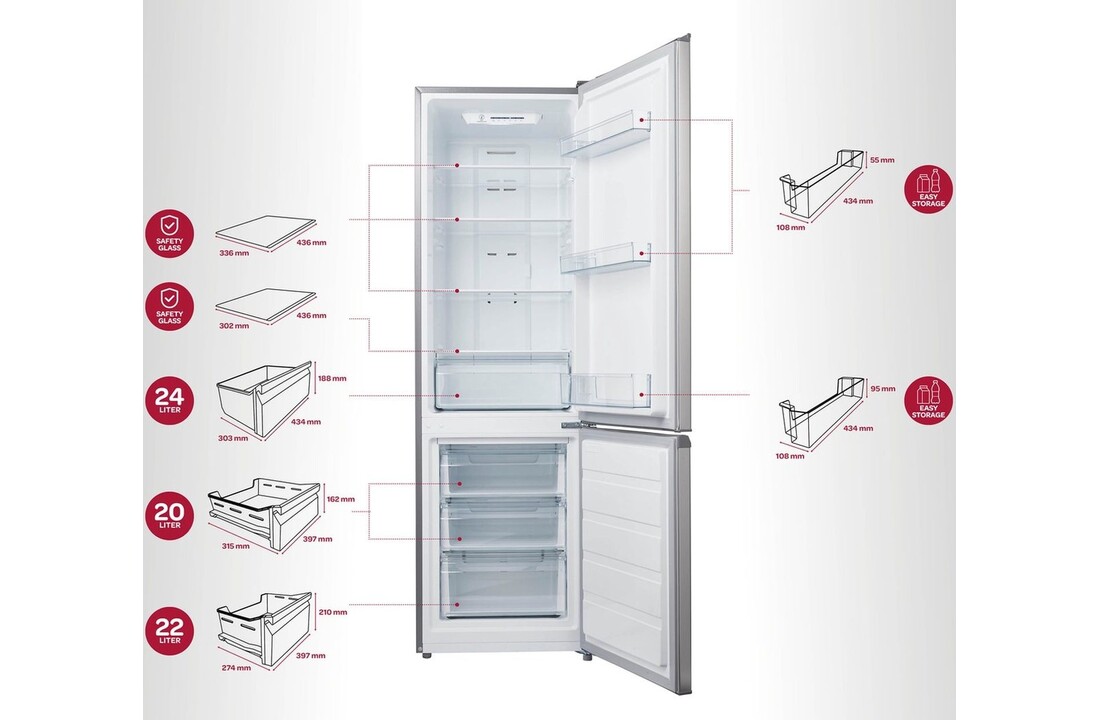 Inventum KV1808R - Koel-vriescombinatie