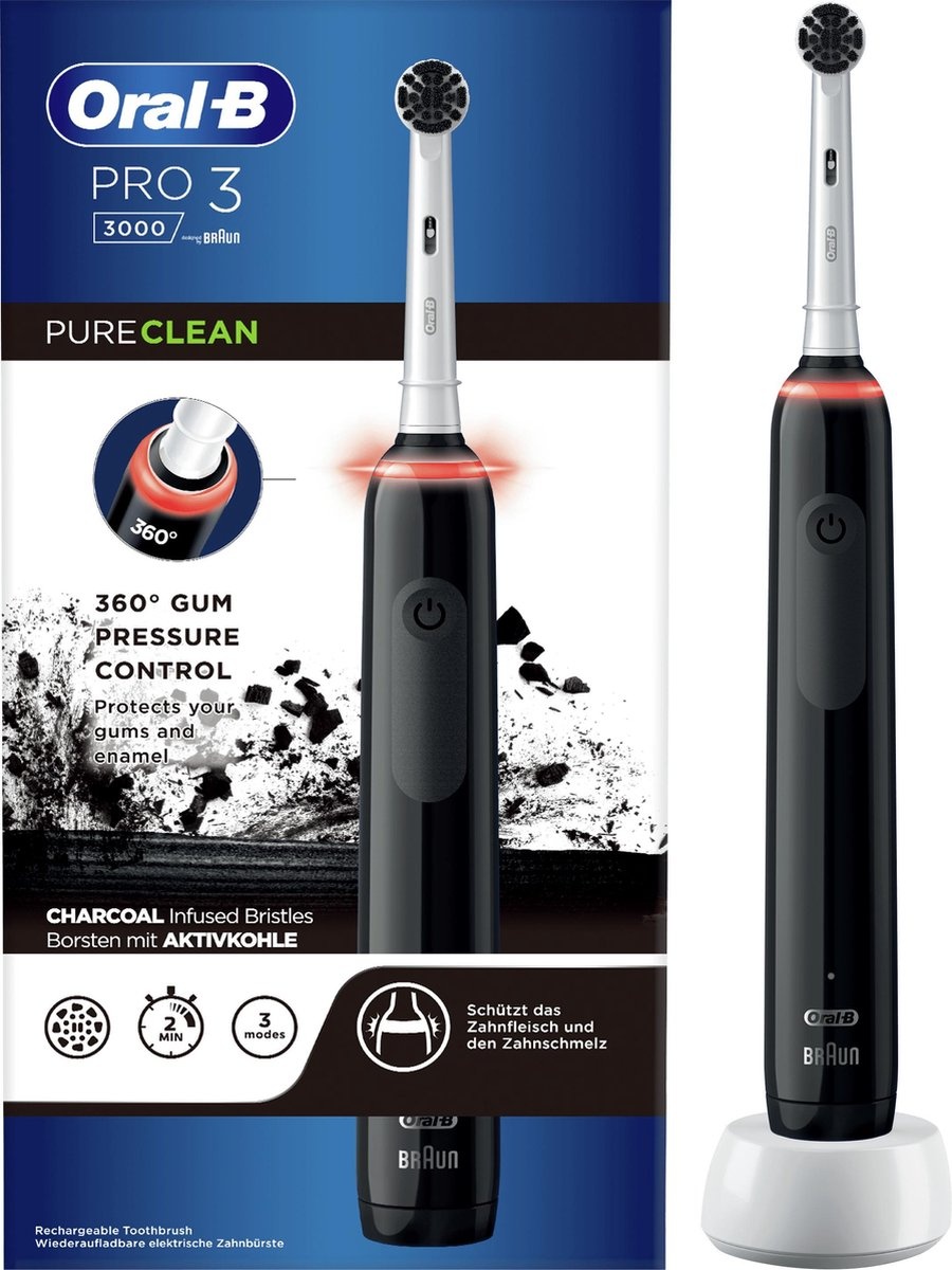 Oral-B Pro 3 3000 Pure Clean Zwart - Elektrische tandenborstel