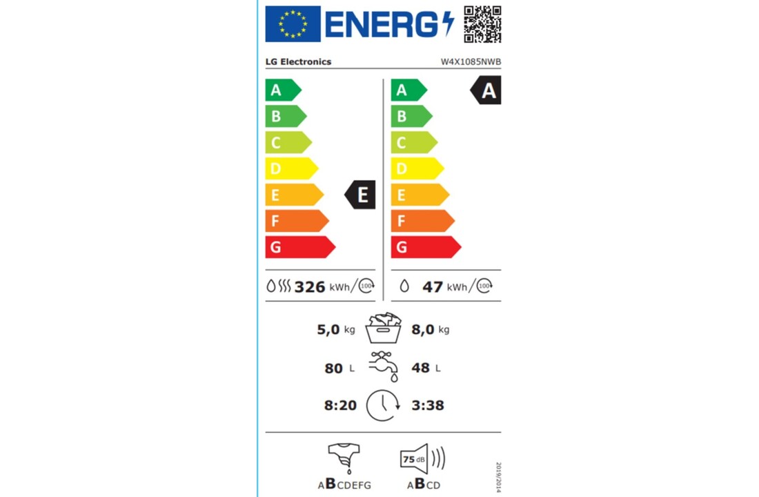 LG W4X1085NWB - Was-droogcombinatie