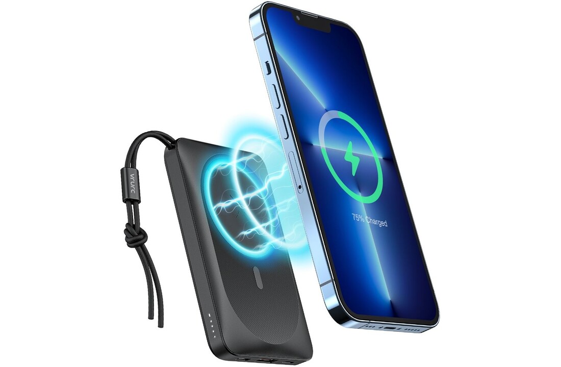 Veger MagOn W1151 10.000mAh Powerbank Zwart - Powerbank