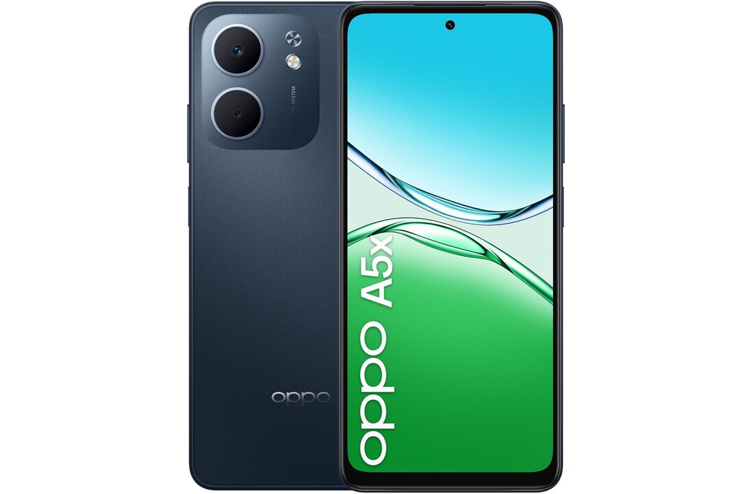 OPPO A5x 128 GB Zwart/Blauw - Mobiele telefoon