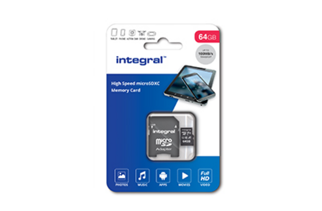 Integral 64 GB Micro SDXC (V10) - Geheugenkaart