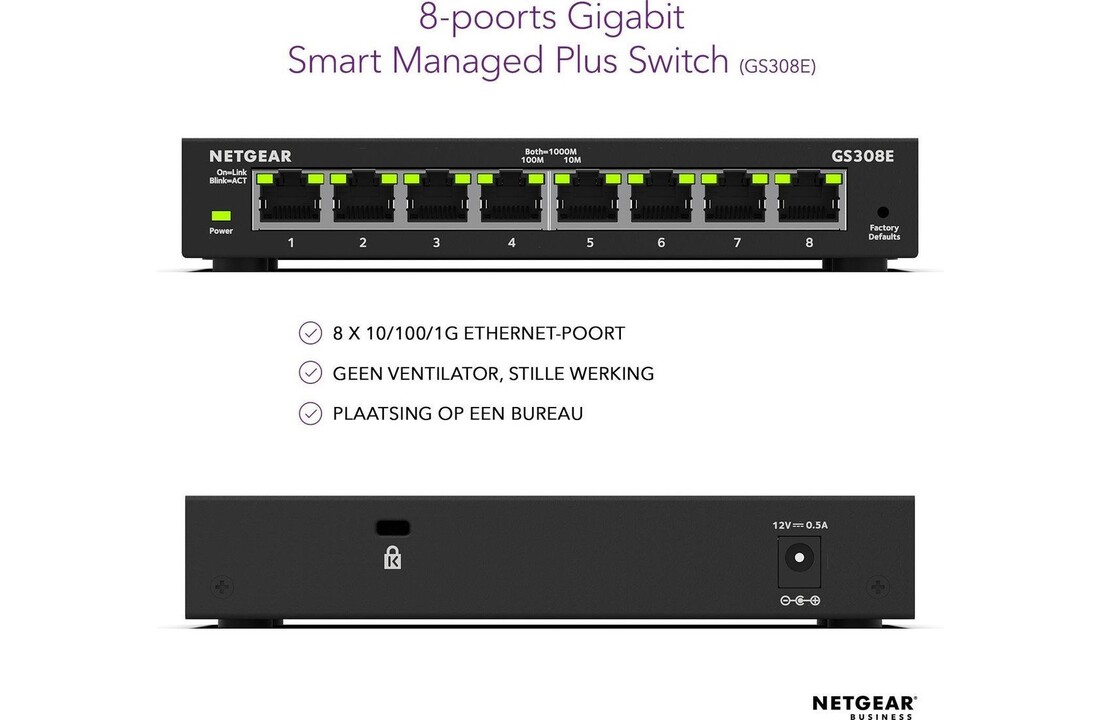 Netgear GS308E-100PES - Netwerk switch