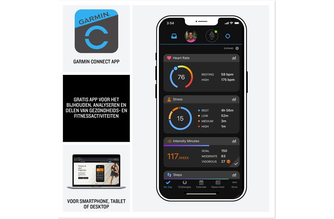 Garmin Venu 3 45mm Zilver/Wit - Smartwatch