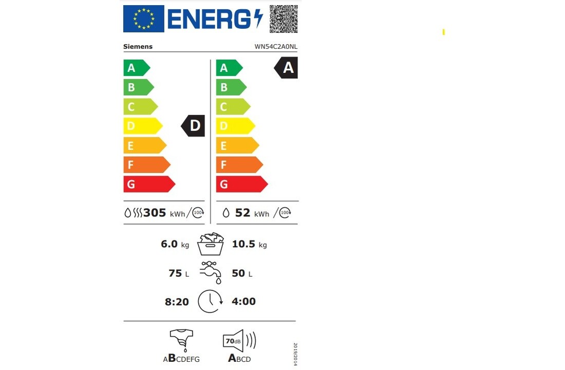 Siemens WN54C2A0NL - Was-droogcombinatie