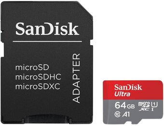 SanDisk Ultra microSDXC 64GB + SD-adapter - Geheugenkaart