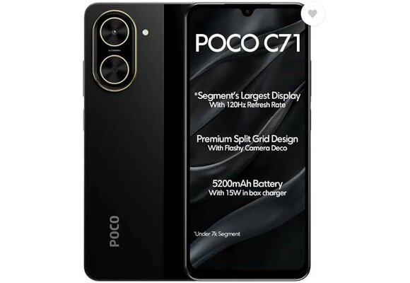 Xiaomi Poco C71 64GB Zwart - Mobiele telefoon