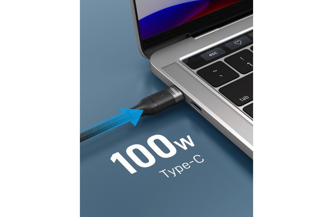 Veger CC02 USB-C naar USB-C kabel 1.5m Braided Nylon