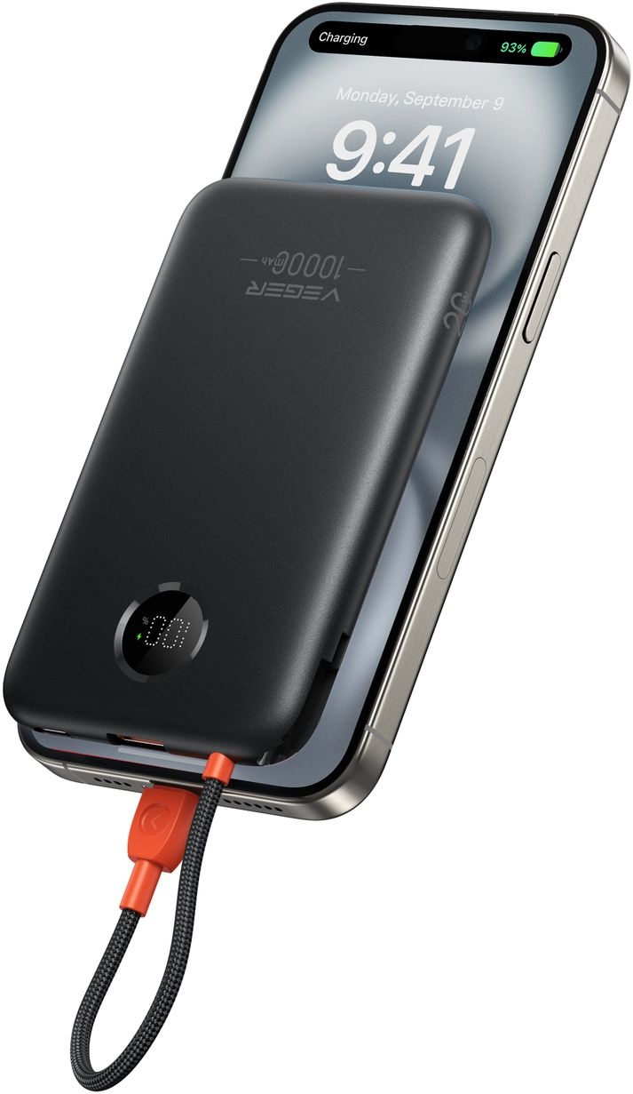 Veger K1C W1189 10.000 mAh Zwart - Powerbank