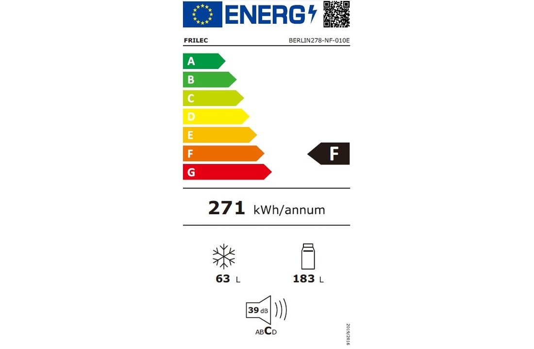 Frilec BERLIN278-NF-011E - Inbouw koel-vriescombinatie